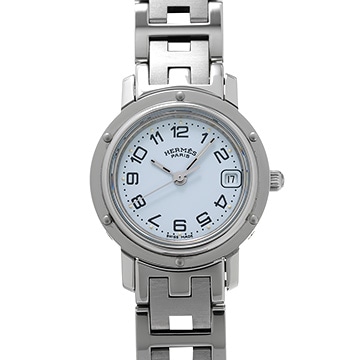 エルメス クリッパー ナクレ CL4.210 ホワイト レディース 時計 【中古】【wristwatch】