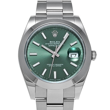 ロレックス デイトジャスト 41 126300 ミントグリーン メンズ 時計 【中古】【wristwatch】