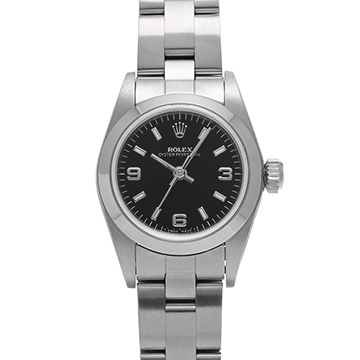 ロレックス オイスターパーペチュアル 67180 ブラック レディース 時計 【中古】【wristwatch】