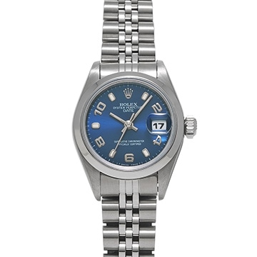 ロレックス オイスターパーペチュアル デイト 69160 ブルー レディース 時計 【中古】【wristwatch】