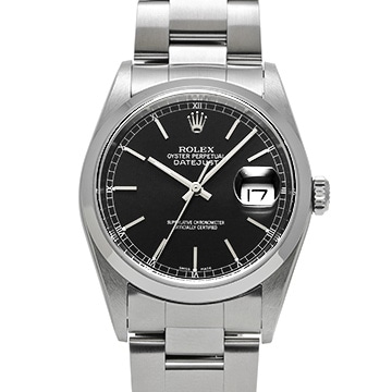 ロレックス デイトジャスト 36 16200 ブラック メンズ 時計 【中古】【wristwatch】
