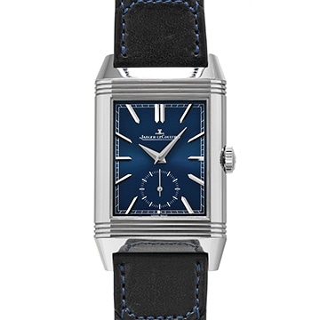 ジャガー ルクルト レベルソ トリビュート デュオ スモールセコンド Q3988482 ブルー/シルバーグレー メンズ 時計 【中古】【wristwatch】