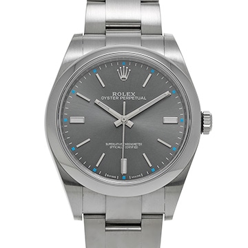 ロレックス オイスターパーペチュアル 39 ダークロジウム 114300 グレー メンズ 時計 【中古】【wristwatch】