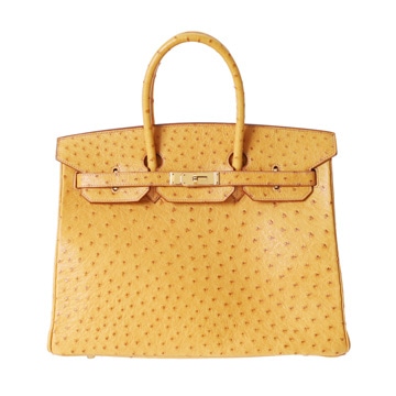 エルメス バーキン 35 チェスナッツ オーストリッチ ユニセックス バッグ 【中古】【bag】