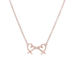 ティファニー ダブルラビングハート ネックレス ゴールド K18ピンクゴールド PG レディース ジュエリー 【中古】【jewelry】