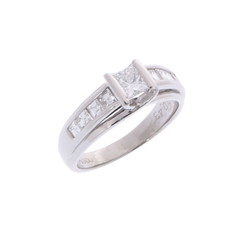 ノーブランド ダイヤリング シルバー Pt900プラチナ レディース ジュエリー 【中古】【jewelry】