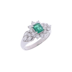 ノーブランド エメラルドリング シルバー Pt900プラチナ レディース ジュエリー 【中古】【jewelry】