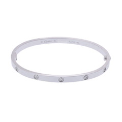 カルティエ ラブブレスレット SM #16 フルダイヤ シルバー CRB6048016 K18ホワイトゴールド WG レディース ジュエリー 【中古】【jewelry】