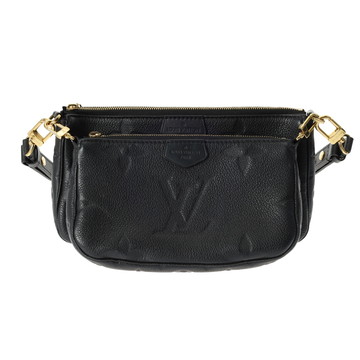 ルイ ヴィトン モノグラムアンプラント ミュルティ ポシェット アクセソワール ノワール M80399 レザー レディース バッグ 【中古】【bag】