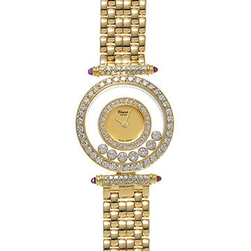 ショパール ハッピーダイヤモンド 204993-0003 ホワイト/ムービングダイヤモンド レディース 時計 【中古】【wristwatch】