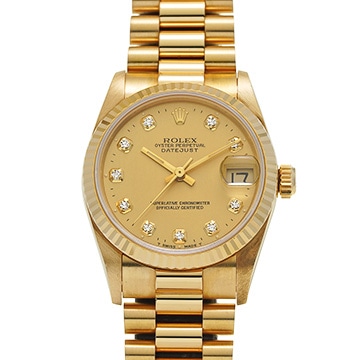 ロレックス デイトジャスト 68278G シャンパン/ダイヤモンド ユニセックス 時計 【中古】【wristwatch】