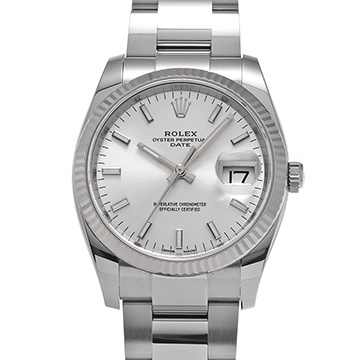 ロレックス オイスターパーペチュアル デイト 115234 ホワイト メンズ 時計 【中古】【wristwatch】