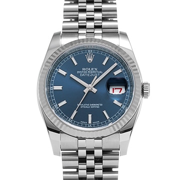 ロレックス デイトジャスト 116234 ブルー メンズ 時計 【中古】【wristwatch】