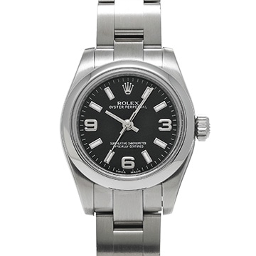 ロレックス オイスターパーペチュアル 26 176200 ブラック レディース 時計 【中古】【wristwatch】