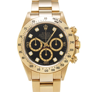 ロレックス コスモグラフ デイトナ 16528G ブラック/ダイヤモンド メンズ 時計 【中古】【wristwatch】