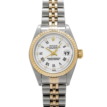 ロレックス デイトジャスト 69173G ホワイト/ダイヤモンド レディース 時計 【中古】【wristwatch】