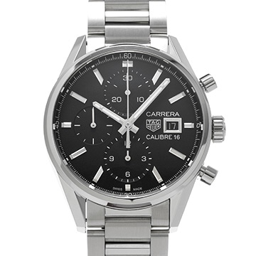 タグ ホイヤー カレラ キャリバー16 クロノグラフ CBK2110.BA0715 ブラック メンズ 時計 【中古】【wristwatch】