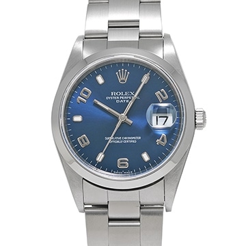 ロレックス オイスターパーペチュアル デイト 15200 ブルー メンズ 時計 【中古】【wristwatch】