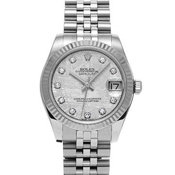 ロレックス デイトジャスト 178274G メテオライト/ダイヤモンド ユニセックス 時計 【中古】【wristwatch】