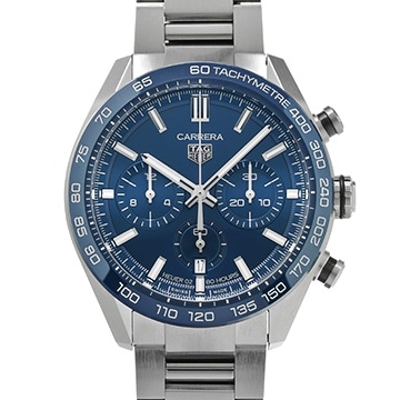 タグ ホイヤー カレラ キャリバーホイヤー02 クロノグラフ CBN2A1A.BA0643 ブルー メンズ 時計 【中古】【wristwatch】