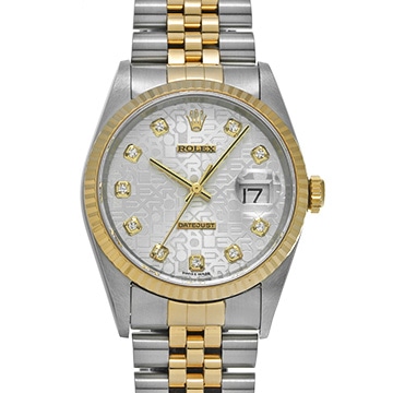 ロレックス デイトジャスト 16233G シルバーコンピュータ/ダイヤモンド メンズ 時計 【中古】【wristwatch】