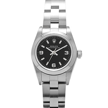 ロレックス オイスターパーペチュアル 76080 ブラック レディース 時計 【中古】【wristwatch】