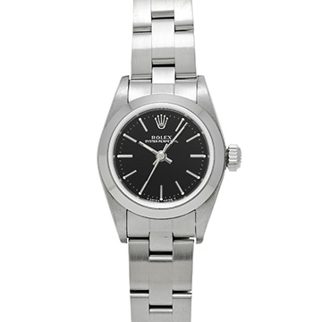ロレックス オイスターパーペチュアル 67180 ブラック レディース 時計 【中古】【wristwatch】