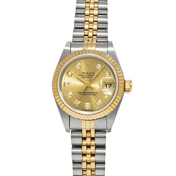 ロレックス デイトジャスト 69173G シャンパン/ダイヤモンド レディース 時計 【中古】【wristwatch】