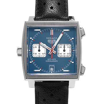タグ ホイヤー モナコ キャリバー11 クロノグラフ スティーブ・マックイーン CAW211P.FC6356 ブルー/シルバー メンズ 時計 【中古】【wristwatch】