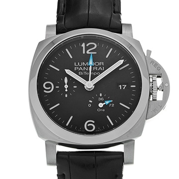 パネライ ルミノール BiTempo パワーリザーブ PAM01360 ブラック メンズ 時計 【中古】【wristwatch】