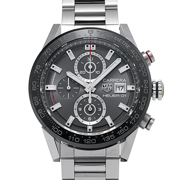 タグ ホイヤー カレラ キャリバーホイヤー01 クロノグラフ CAR201W.BA0714 グレー メンズ 時計 【中古】【wristwatch】