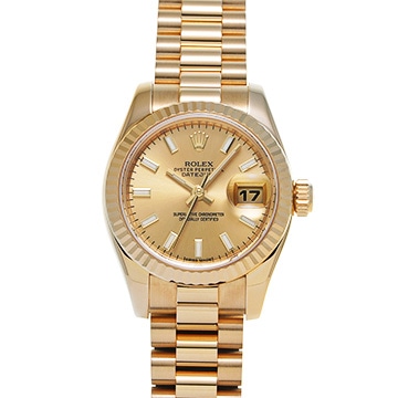 ロレックス レディ デイトジャスト 179178 シャンパン レディース 時計 【中古】【wristwatch】