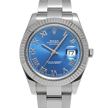 ロレックス デイトジャスト II 116334 ブルー メンズ 時計 【中古】【wristwatch】