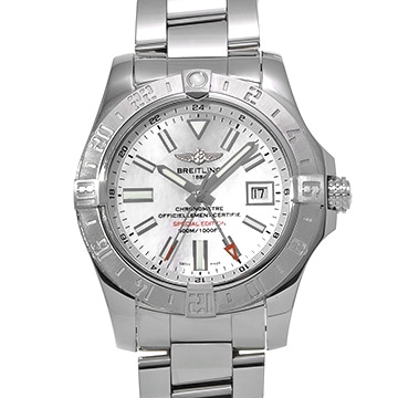 ブライトリング アベンジャー II GMT マザーオブパール A3239011/A809 ホワイトシェル メンズ 時計 【中古】【wristwatch】