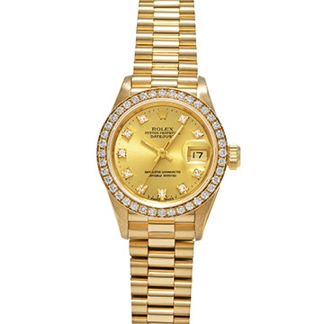 ロレックス デイトジャスト 69138G シャンパン/ダイヤモンド レディース 時計 【中古】【wristwatch】