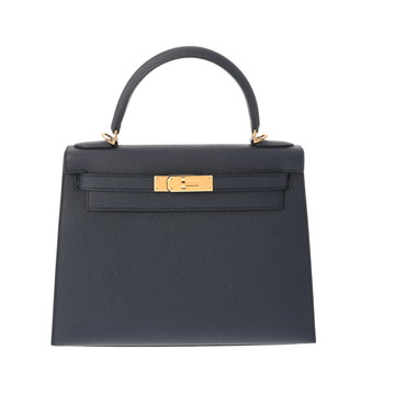 エルメス ケリー 28 外縫い 2WAY ブルーインディゴ ヴォーエプソン レディース バッグ 【未使用】【bag】