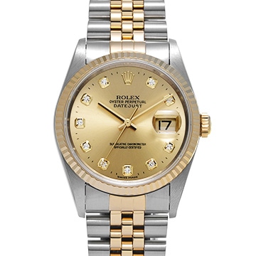 ロレックス デイトジャスト 16233G シャンパン/ダイヤモンド メンズ 時計 【中古】【wristwatch】