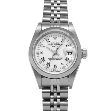 ロレックス オイスターパーペチュアル デイト 69160 ホワイト レディース 時計 【中古】【wristwatch】