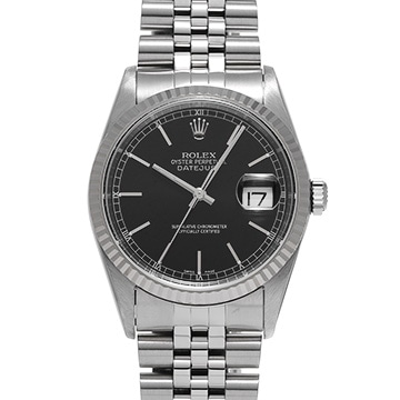 ロレックス デイトジャスト 16234 ブラック メンズ 時計 【中古】【wristwatch】