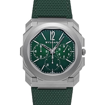ブルガリ オクト フィニッシモ クロノグラフ GMT 103890 グリーングラデーション メンズ 時計 【中古】【wristwatch】