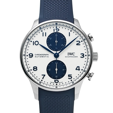 IWC ポルトギーゼ クロノグラフ IW371620 ホワイト/ブルー メンズ 時計 【中古】【wristwatch】