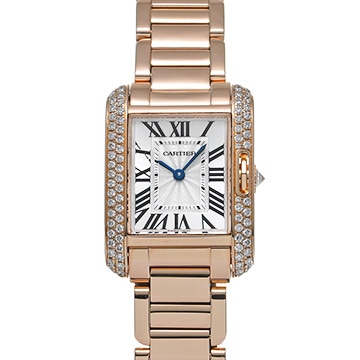 カルティエ タンクアングレーズ SM WT100002 シルバー レディース 時計 【中古】【wristwatch】