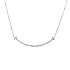 ティファニー Tスマイル ネックレス スモール シルバー K18ホワイトゴールド WG レディース ジュエリー 【中古】【jewelry】