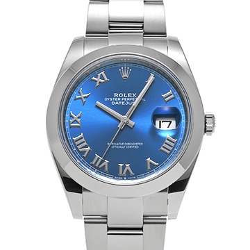 ロレックス デイトジャスト 41 126300 アズーロブルー メンズ 時計 【中古】【wristwatch】