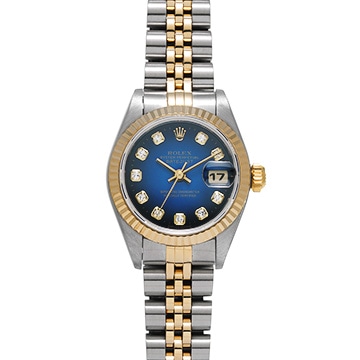 ロレックス デイトジャスト 69173G ブルー・グラデーション/ダイヤモンド レディース 時計 【中古】【wristwatch】