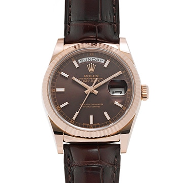 ロレックス デイデイト 36 118135 チョコレートブラウン メンズ 時計 【中古】【wristwatch】