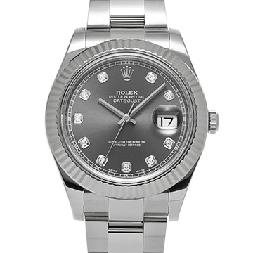 ロレックス デイトジャスト II 116334G グレー/ダイヤモンド メンズ 時計 【中古】【wristwatch】