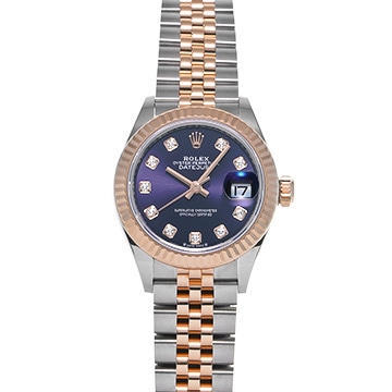 ロレックス レディ デイトジャスト 28 279171G オーベルジーヌ/ダイヤモンド レディース 時計 【中古】【wristwatch】