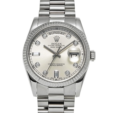 ロレックス デイデイト 118239A シルバー/ダイヤモンド メンズ 時計 【中古】【wristwatch】
