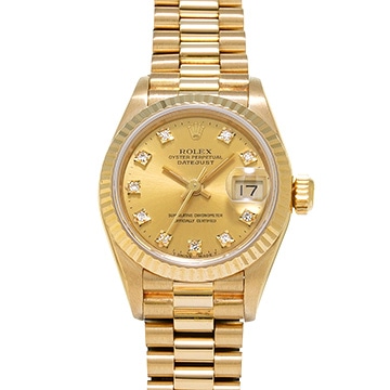 ロレックス デイトジャスト 69178G シャンパン/ダイヤモンド レディース 時計 【中古】【wristwatch】